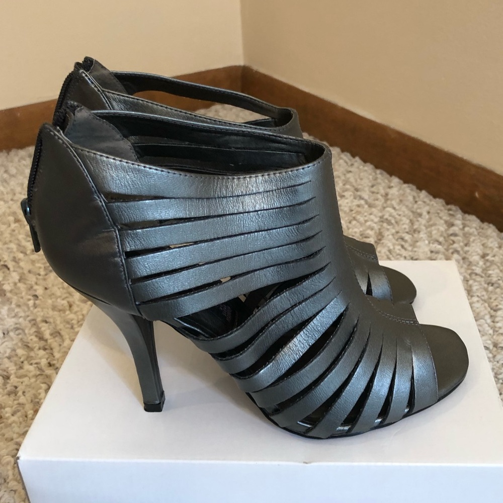 Steve Madden gunmetal booties.
